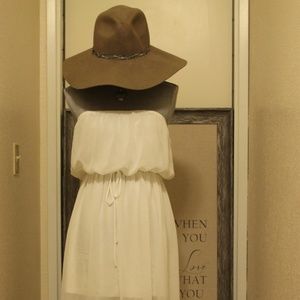 White Strapless Dress -- High/Low